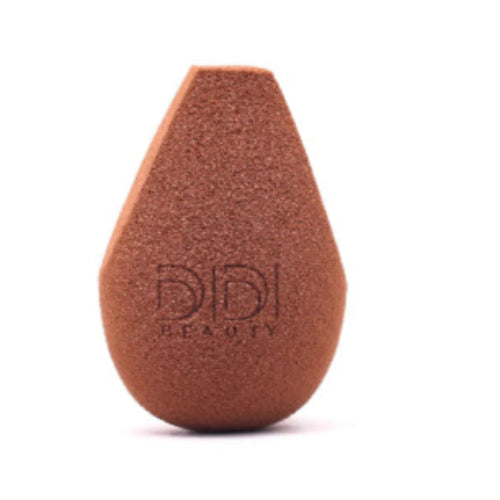 Brown makeup sponge with 'IDI Beauty' logo on a white background